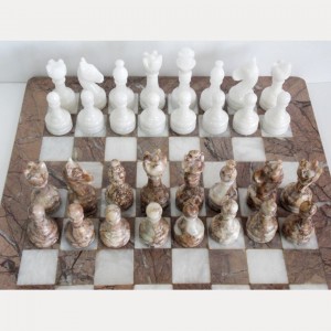 Шахматы 30*30 яшма рисунчатая +мрамор